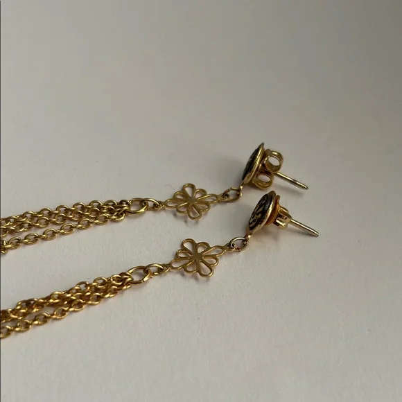 Dove Gold Chain Dangle Earrings - Picture 3 of 3